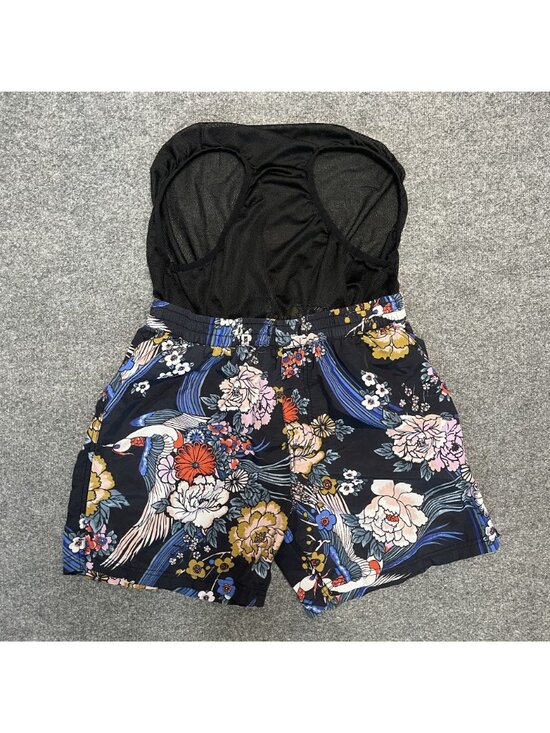 Urban Outfitters Mens Floral Nylon Swim Shorts L Black Multicolor - Picture 7 of 7